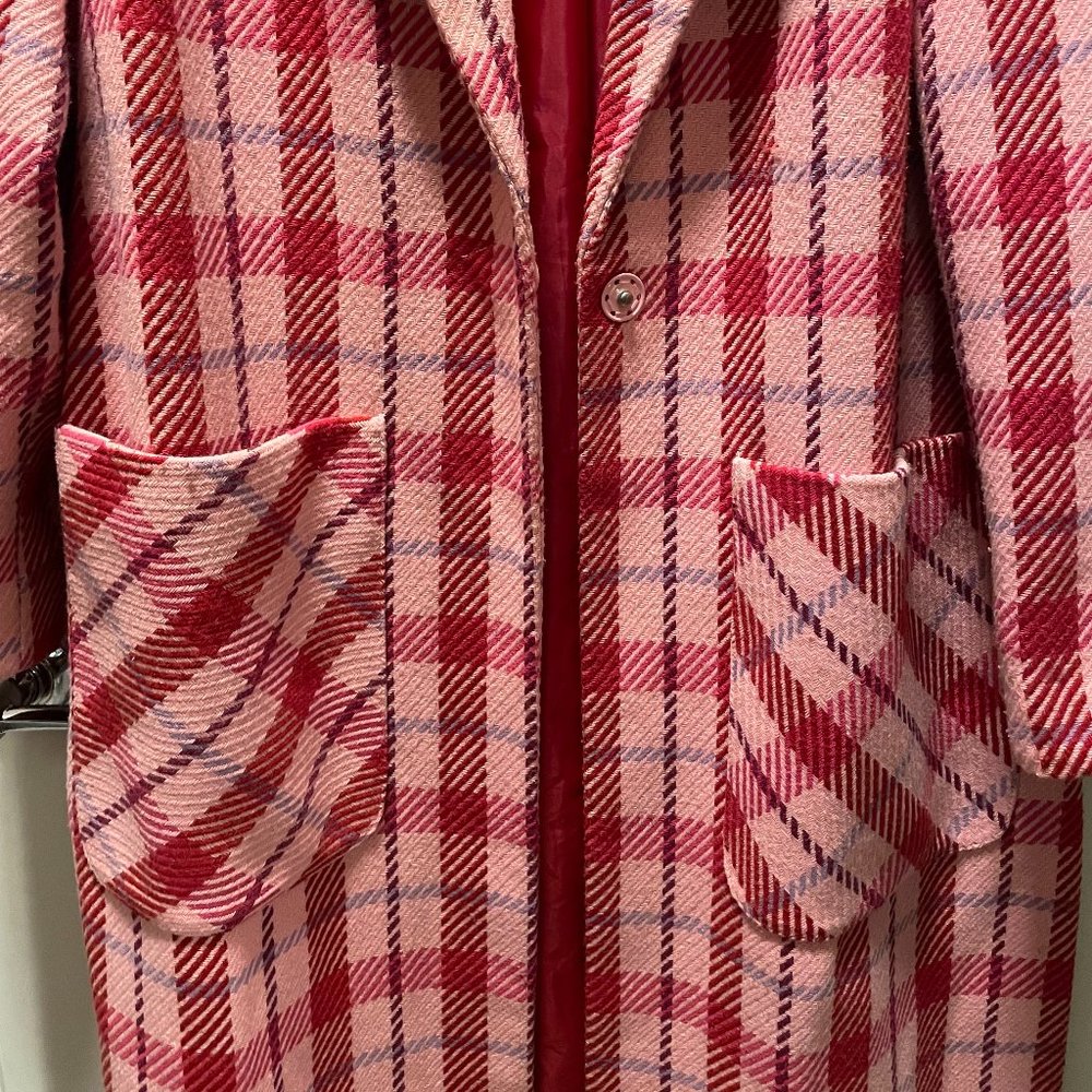 TOPSHOP Suzy Check Plaid Pink Side Split Jacket - Picture 10 of 10